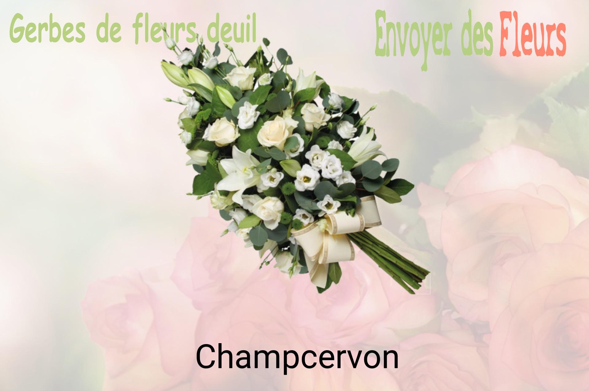 Gerbe de fleurs de deuil livrée à Champcervon